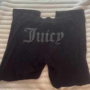 Juicy Couture Black Velour Rhinestone Pants ✨ Size S